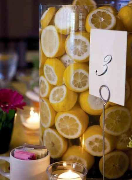 centro de mesa con limas