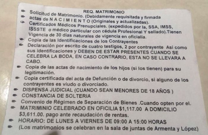 Requisitos, registro civil en Oaxaca