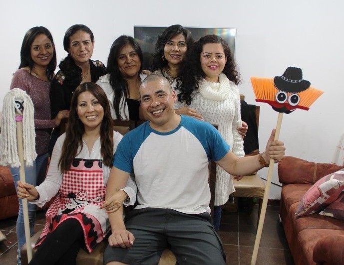 Con las amigas de mi prometida
