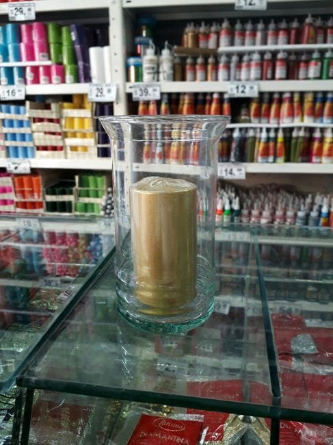Cristaleria con velas que compramos