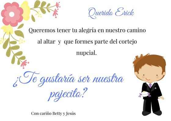 Ideas 2 ahi podria ser padrino en lugar de paje :D