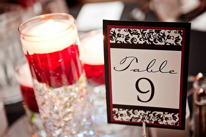 Boda rojo, negro y blanco