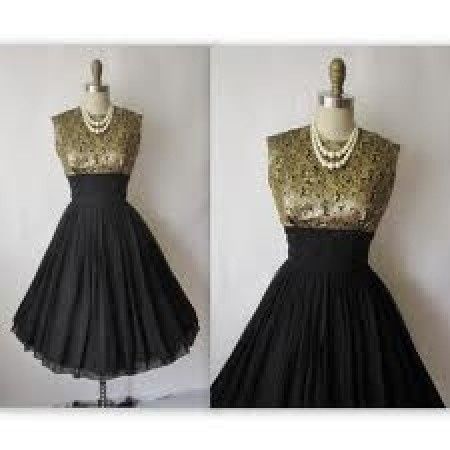 Vestido dorado con negro