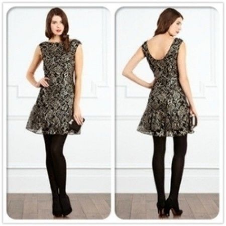 Vestido dorado con negro