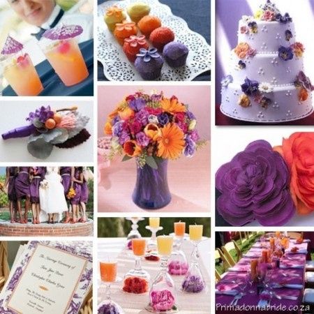 Boda coral con morado