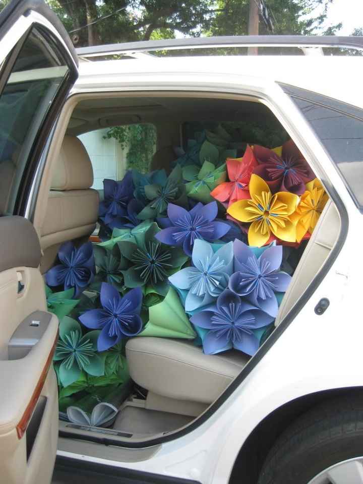 Enormes flores de papel