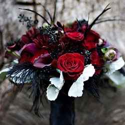 Boda rojo, negro y blanco