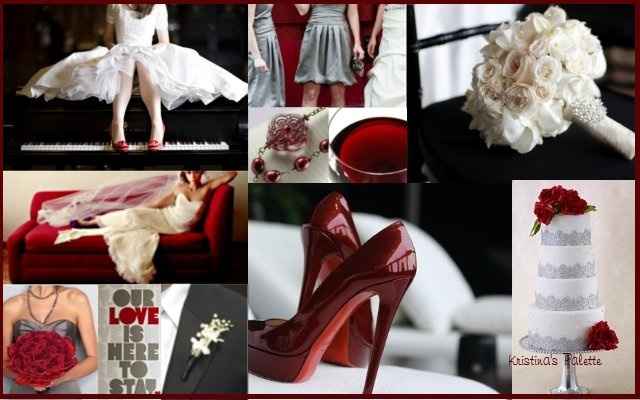Boda rojo, negro y blanco