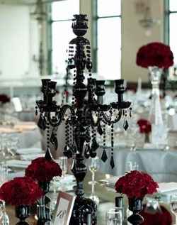 Boda rojo, negro y blanco