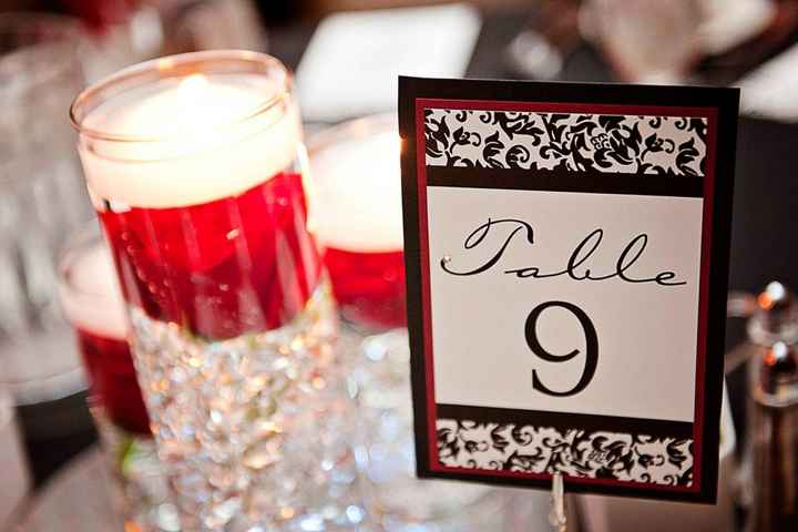 Boda rojo, negro y blanco