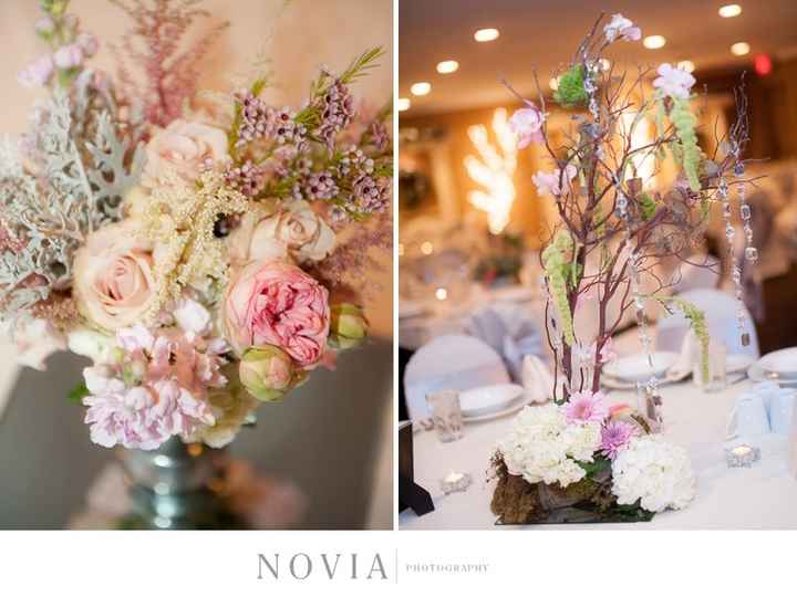 Centros de mesa rosa