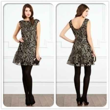 Vestido dorado con negro