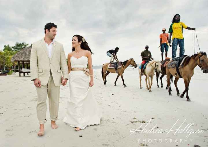 Foto de novios con caballos