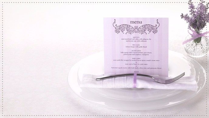 Menú del color de la boda