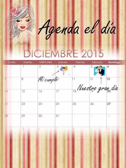Calendario de nuestro gran dia!