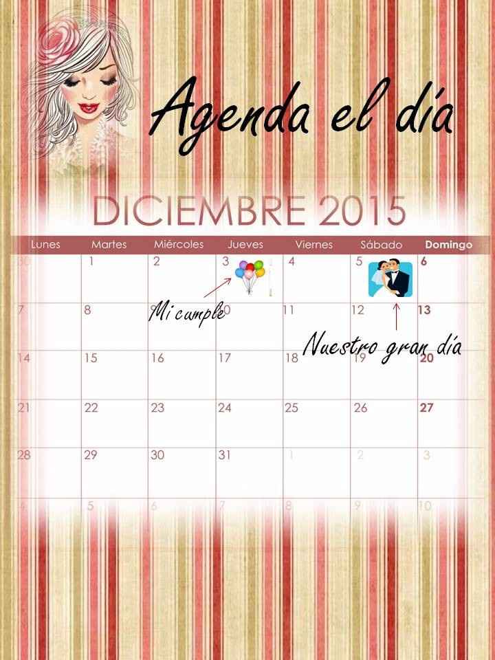 Calendario de nuestro gran dia!