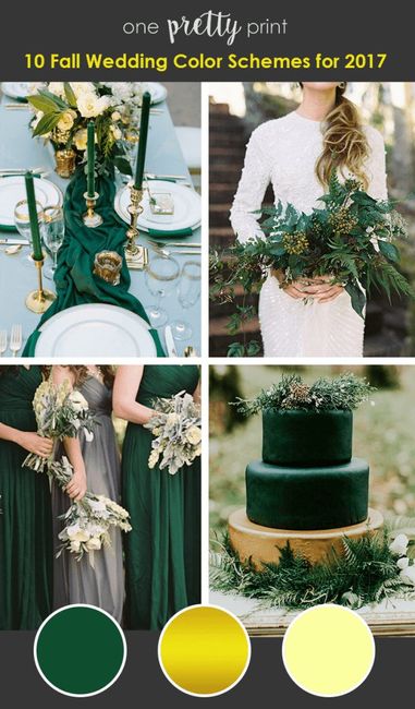 Bodas en dorado y verde esmeralda 7