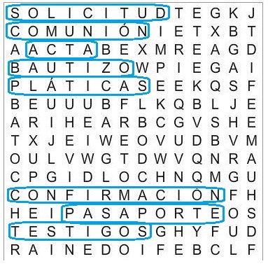 Sopa de letras: Requisitos para casarse 5