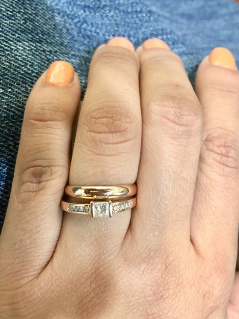 Anillo de Matrimonio con el de Compromiso - 3