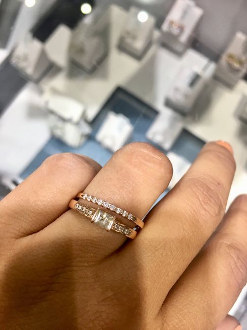 Anillo de Matrimonio con el de Compromiso - 5