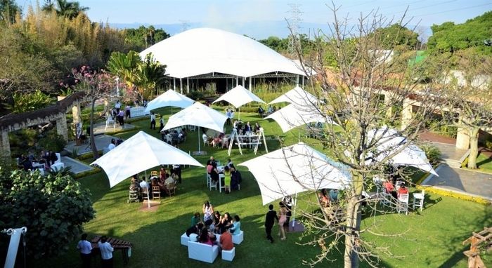 Sombrillas en área lounge