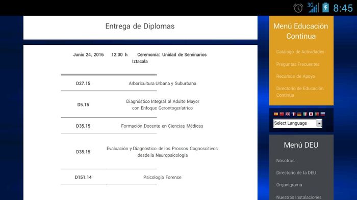 Fechas de entrega de diplomas