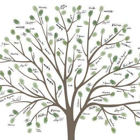 Elijimos árbol de huellas en lugar de álbum de firmas...