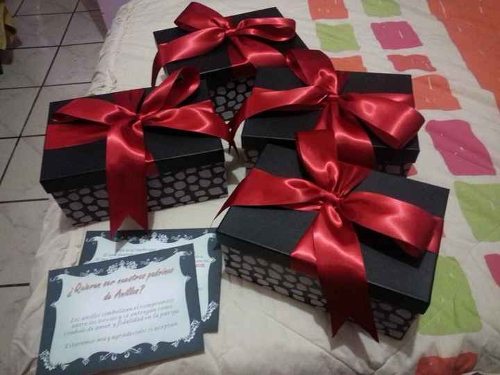 Cajas de regalo para padrinos