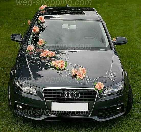 Decoracion para el auto de la boda - 1