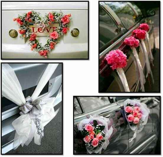 Decoracion para el auto de la boda - 3