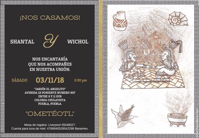 Mi boda prehispánica la invitacion civil