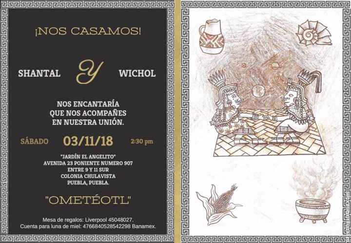 Mi boda prehispánica la invitacion civil