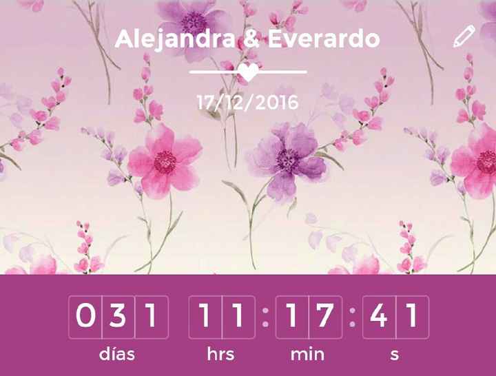 Escribe los días que faltan para tu boda - 1