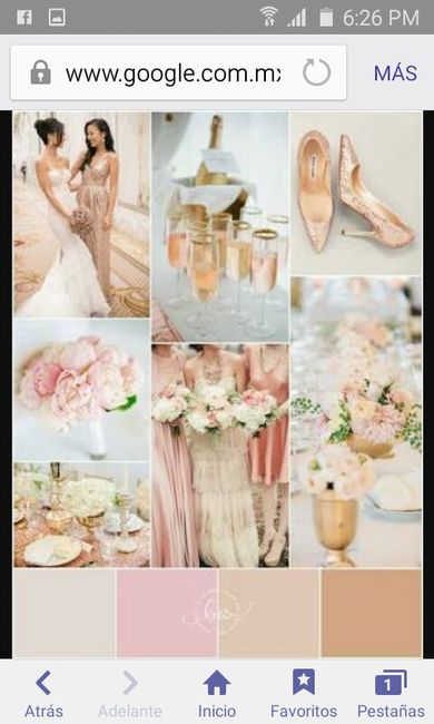 Combinaciones de colores en dorado y rosa pastel - 2