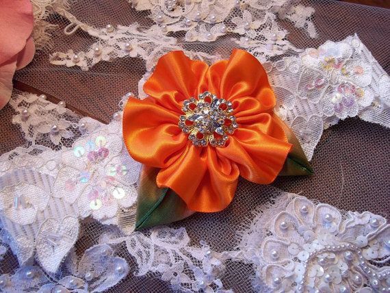  Ligas de novia color naranja - 3