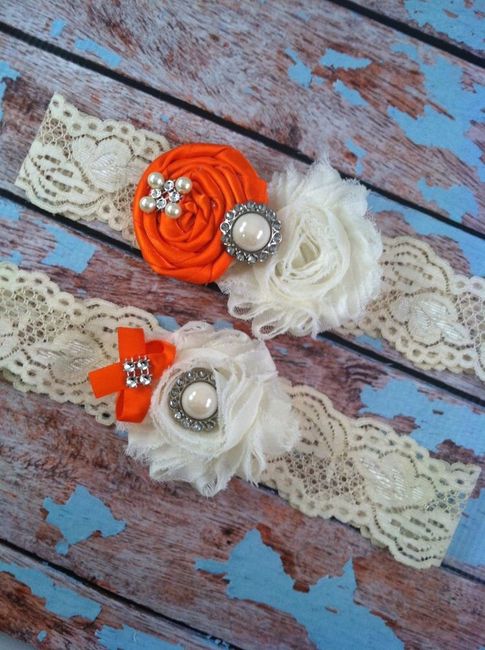  Ligas de novia color naranja - 4