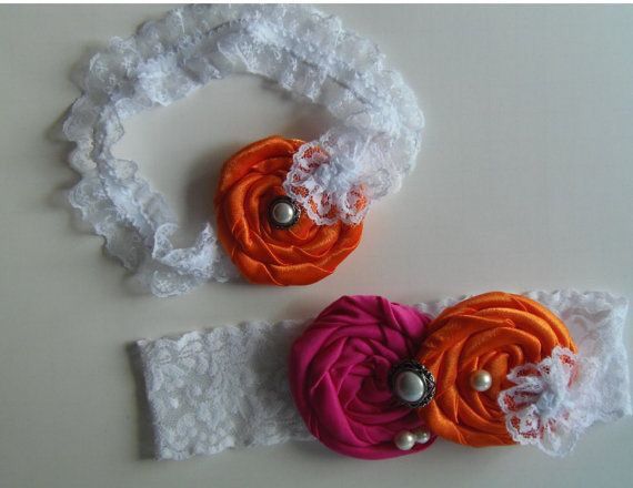  Ligas de novia color naranja - 5