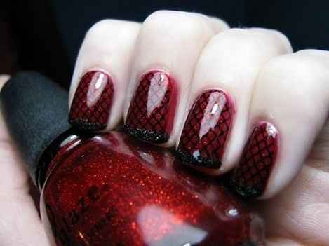 rojo con detalle en forma de red