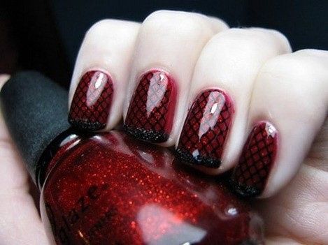 rojo con detalle en forma de red