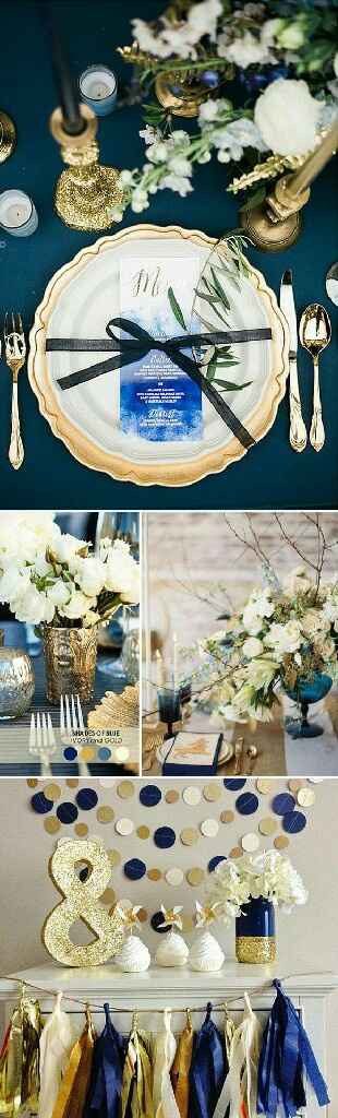 Combinaciones en colores azul y dorado - 1