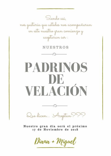 Complemento de la invitacion... parte trasera...