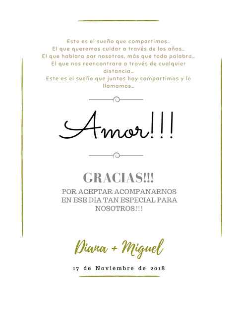Agradecimiento en la parte interna del cofre!!!