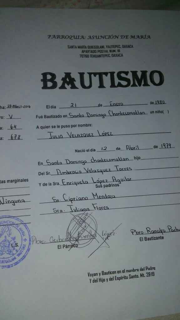 Fe de bautizo actualizada - 1