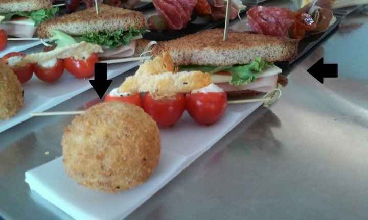 bola de queso y sandwich