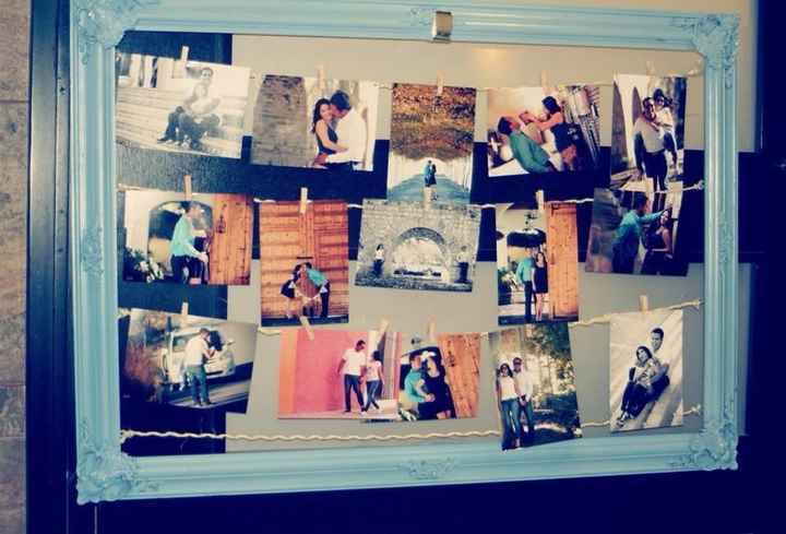 Marco con fotografias en mi despedida de soltera 