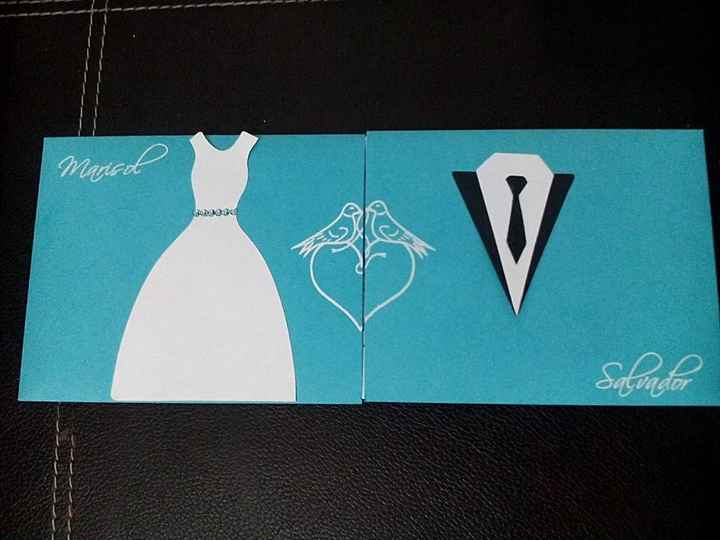 Invitación, este es el color de nuestra boda azul turquesa , con blanco y toques en plata