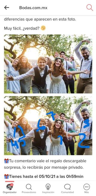 Descubre las 7 diferencias y gana un REGALO DE BODA🎁 - 1