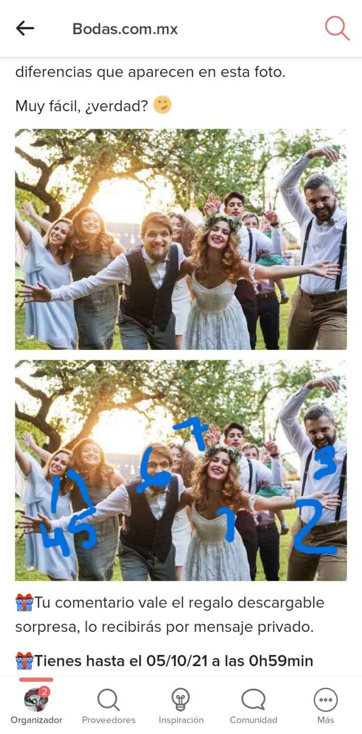 Descubre las 7 diferencias y gana un REGALO DE BODA🎁 - 1