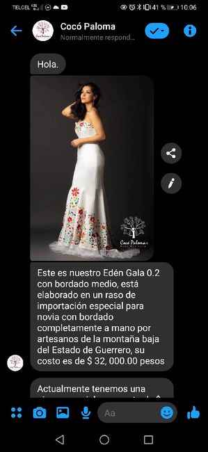 Vestido novia bordado mexicano - 1
