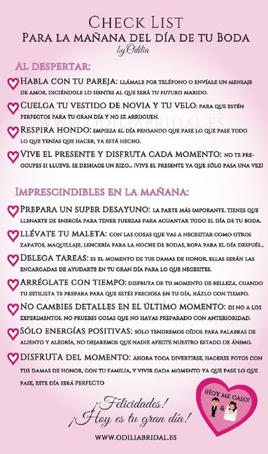 Consejos antes de la boda! 1
